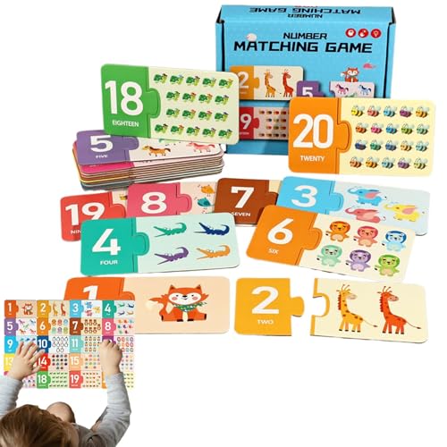 Zuordnende Papierkarten | Alphabet Zahlen Zuordnungsspielkarten | Pädagogisches Spielzeug zum Zählen Lernen für Kindergartenkinder 1,5–6 Jahre Zuordnende Papierkarten | Alphabet Zahlen Zuordnungsspielkarten | Pädagogisches Spielzeug zum Zählen Lernen für Kindergartenkinder 1,5–6 Jahre von Veeteah