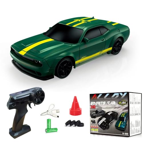 Vefacion Mini Ferngesteuertes Auto 1:43 4WD Drift RC Auto 15KM/H RC Drift Car Rennauto Ferngesteuert mit Gyro LED-Leuchten 2,4GHZ Fernbedienung von Vefacion
