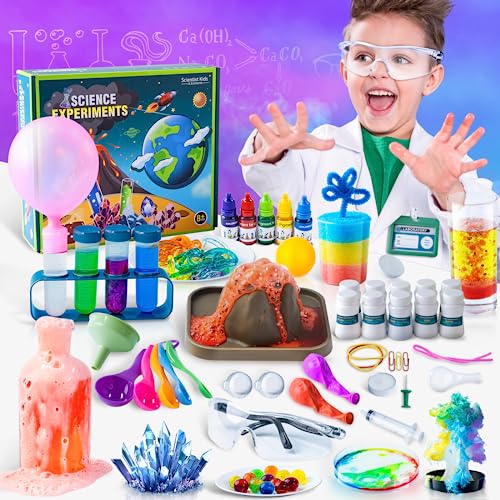 70 Wissenschaft Experimente Kit für Kinder ab 4-6-8-12, Mint Erziehungswissenschaft Spielzeug Geschenke für Mädchen Jungen, Chemie Set, Kristallwachstum, Eruption Vulkan von Vefosafe
