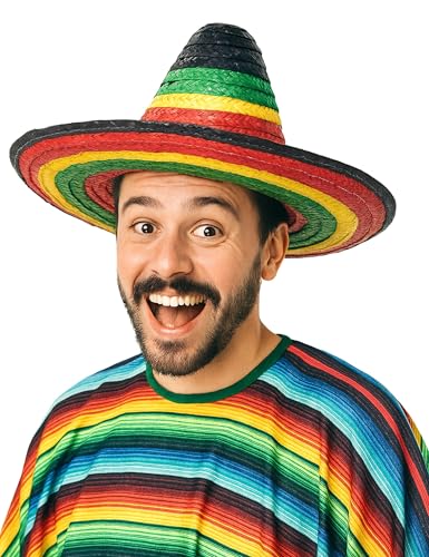 DEGUISE TOI Bunter Mexikaner-Sombrero für Erwachsene - Blau DEGUISE TOI Bunter Mexikaner-Sombrero für Erwachsene - Blau von DEGUISE TOI