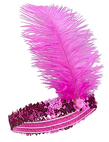 DEGUISE TOI Charleston Pailletten Haarband mit Feder für Damen pink - Rosa, Pink DEGUISE TOI Charleston Pailletten Haarband mit Feder für Damen pink - Rosa, Pink von DEGUISE TOI