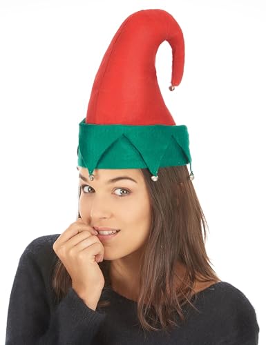 DEGUISE TOI VEGAOO - Weihnachtskobold-Mütze mit Glöckchen - Mütze mit Glöckchen - Einheitsgröße - Grün - Accessoires - 100% Polyester - Noel von DEGUISE TOI