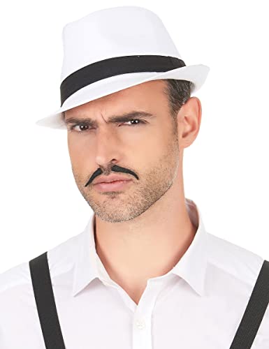 DEGUISE TOI Weißer Borsalino-Hut mit schwarzem Band - Weiß von DEGUISE TOI
