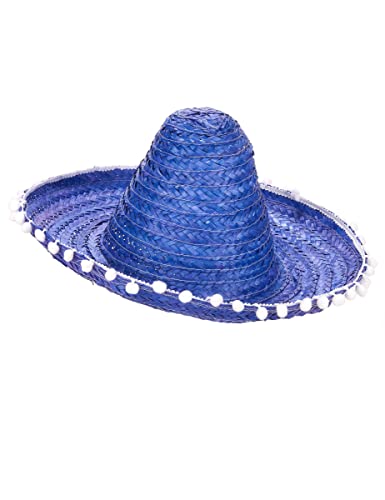 DEGUISE TOI Blauer Sombrero mit Bommel für Erwachsene - Blau von Vegaoo