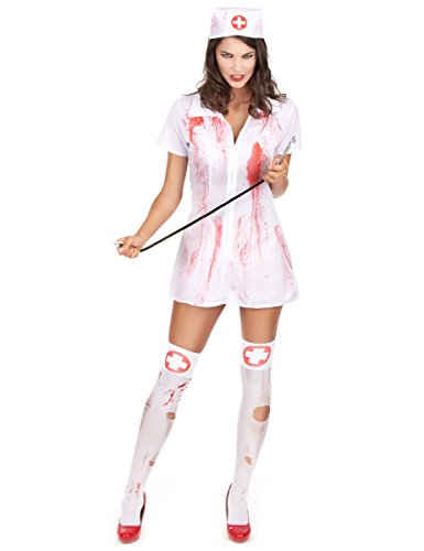 DEGUISE TOI Blutiges Krankenschwestern Halloween Kostüm für Damen - Grau, Weiss von DEGUISE TOI