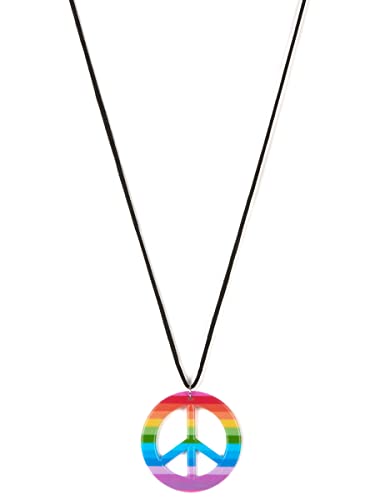 DEGUISE TOI Bunte Hippie-Halskette für Erwachsene - Schwarz von Vegaoo