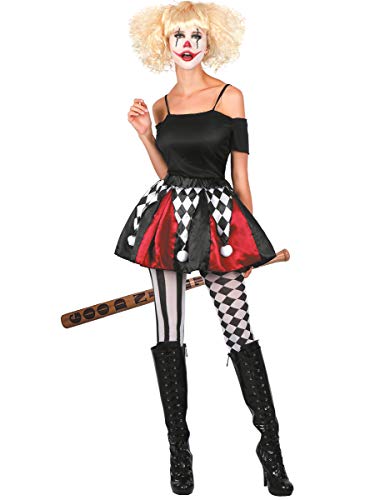Vegaoo Clown-Petticoat Kostümzubehör für Damen schwarz-Weiss-rot - M von Vegaoo