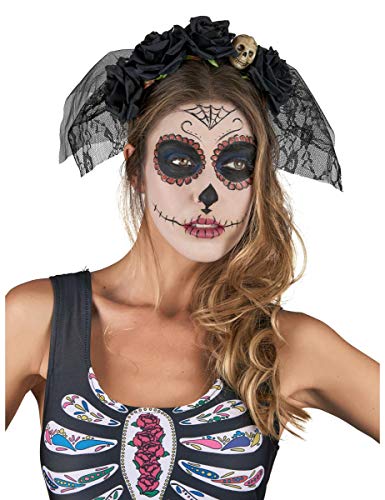 DEGUISE TOI Haarreif mit schwarzer Spitze Dia De Los Muertos - Schwarz DEGUISE TOI Haarreif mit schwarzer Spitze Dia De Los Muertos - Schwarz von DEGUISE TOI
