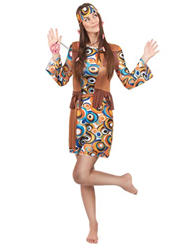 Vegaoo Hippie-Kostüm 60er Jahre für Damen bunt - M von Vegaoo