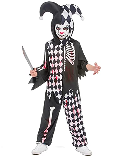 DEGUISE TOI Horror-Clown Kostüm für Kinder Halloween-Verkleidung schwarz-weiss-rot - Schwarz von DEGUISE TOI