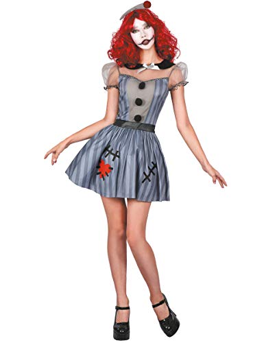 DEGUISE TOI Horror-Puppe Damenkostüm für Halloween grau-schwarz-rot - Grau, Silber DEGUISE TOI Horror-Puppe Damenkostüm für Halloween grau-schwarz-rot - Grau, Silber von DEGUISE TOI