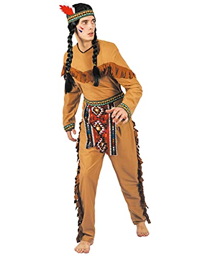 Vegaoo Indianer-Herrenkostüm mit Schürze Karnevals-Klassiker braun-bunt - XL von Vegaoo