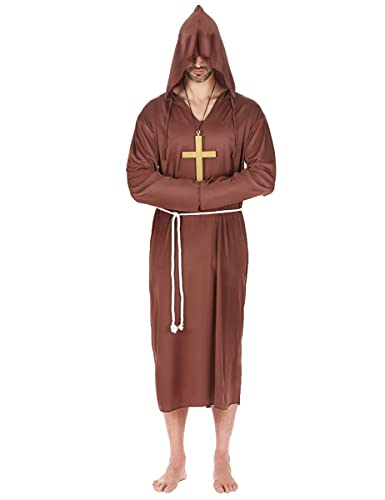 Vegaoo Mönch Kostüm Priester Herrenkostüm braun - XL von Vegaoo