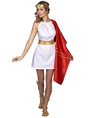 Vegaoo Römerin Kostüm für Damen rot-weiß-Gold von Vegaoo