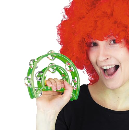 Vegaoo Spassiges Tamburin Clown-Accessoire für Karneval grün-silberfarben 40 cm Vegaoo Spassiges Tamburin Clown-Accessoire für Karneval grün-silberfarben 40 cm von Vegaoo