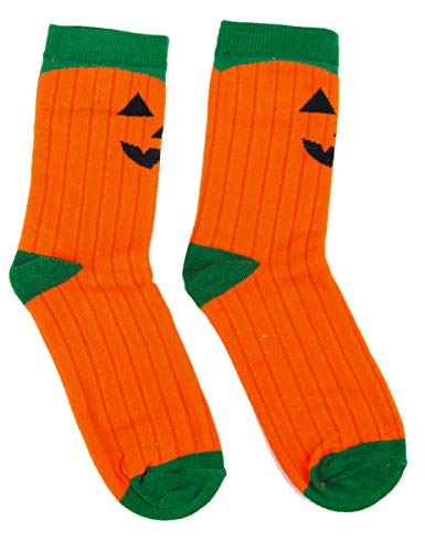Vegaoo Stilvolle Kürbis-Socken für Halloween Accessoire für Erwachsene orange-grün - Orange von Party Pro