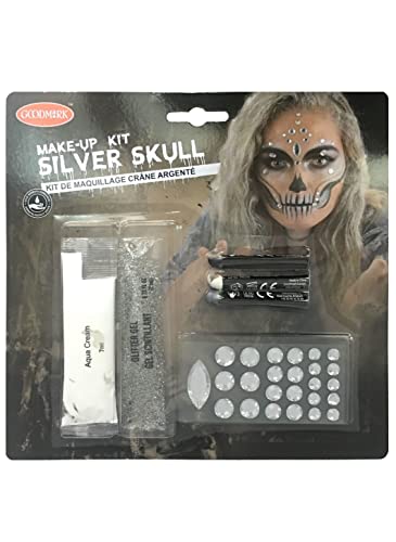 Vegaoo Totenschädel-Make-up für Halloween silberfarben - Grau, Silber Vegaoo Totenschädel-Make-up für Halloween silberfarben - Grau, Silber von Vegaoo