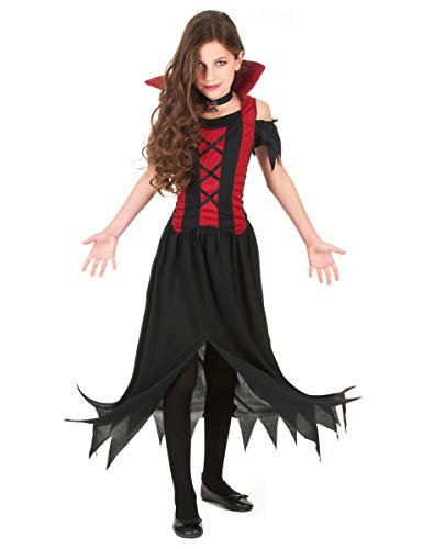 Vegaoo - Vampir-Kostüm für Mädchen - 122/134 (7-9 Jahre) von Vegaoo