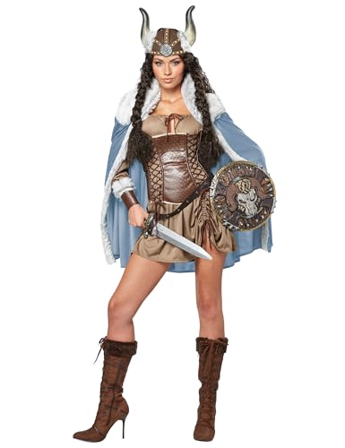 Vegaoo Wikinger-Kostüm für Damen Wikingerin mit Cape Vegaoo Wikinger-Kostüm für Damen Wikingerin mit Cape von Vegaoo