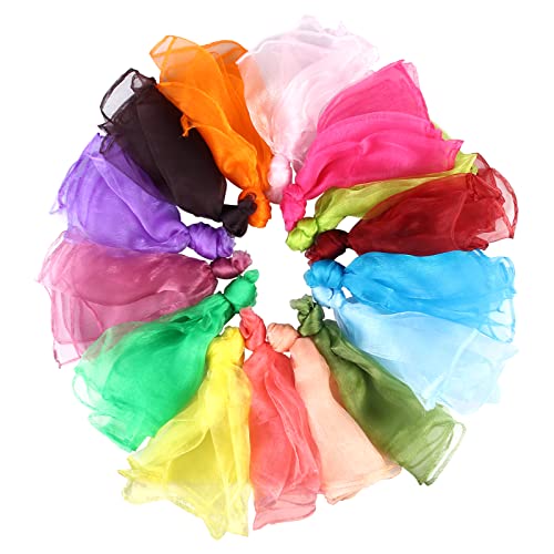 Vegena 30 Stück Jongliertücher Chiffontücher Tanztücher für Kinder Seidentücher Baby für Sensorisches Werkzeug, Tanzen, Jonglieren, Kindergarten Kindershow, Bunte Tücher in 15 Farben, 60 cm Vegena 30 Stück Jongliertücher Chiffontücher Tanztücher für Kinder Seidentücher Baby für Sensorisches Werkzeug, Tanzen, Jonglieren, Kindergarten Kindershow, Bunte Tücher in 15 Farben, 60 cm von Vegena
