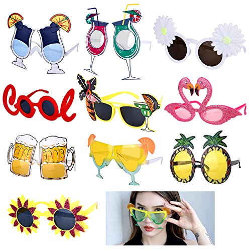 Vegena Partybrille Party Sonnenbrille Lustige Brillen 10 Paar Party Brille Faschingsbrille Tropische Party Sonnenbrille, Hawaiianisches Partybrillen Set für Sommerpartys Zubehör, Foto Requisiten Vegena Partybrille Party Sonnenbrille Lustige Brillen 10 Paar Party Brille Faschingsbrille Tropische Party Sonnenbrille, Hawaiianisches Partybrillen Set für Sommerpartys Zubehör, Foto Requisiten von Vegena