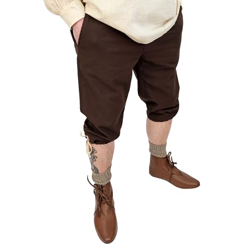 Vehi Mercatus Knickerbocker Karimir- Baumwolle- Schwarz oder Braun- LARP, Reenactment, Mittelalter, Alltag (Braun, S) von Vehi Mercatus