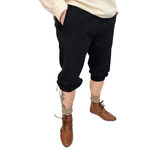 Vehi Mercatus Knickerbocker Karimir- Baumwolle- Schwarz oder Braun- LARP, Reenactment, Mittelalter, Alltag (Schwarz, S) von Vehi Mercatus