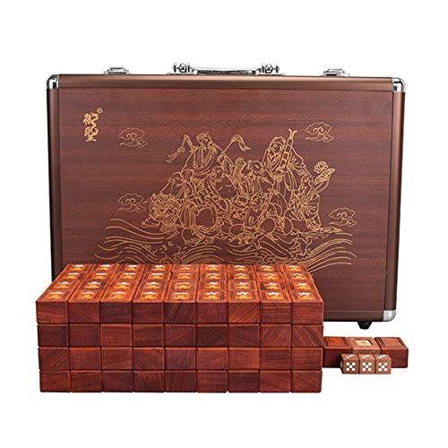 VejiA Mahjong-Set Professionelles chinesisches Mahjong-Spielset mit 146 mittelgroßen Spielsteinen, 3 Würfeln und einem Windanzeiger – für chinesisches Spielspiel von VejiA