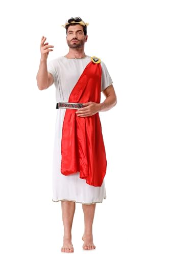 Velcoxplay Herren Römische Griechische Götte Kostüme，Mittelalter Kleidung Römer Kostüm Halloween Faschingskostüm XL von Velcoxplay