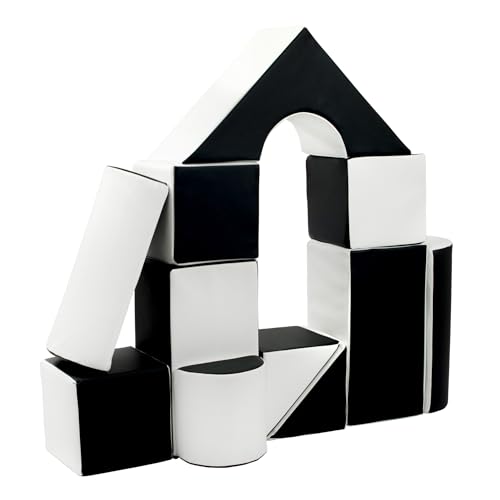 Velinda 11 Grossbausteine Schaumstoffbausteine Bauklötze Riesenbausteine Schloss-Set (Farbe: schwarz - weiß) von Velinda
