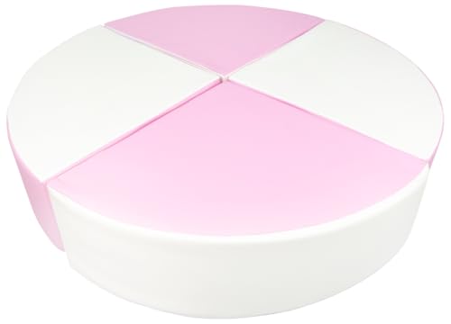 Velinda 4 Großbausteine Schaumstoffbausteine Softbausteine Bauklötze Riesenbausteine Rad (Farbe: weiß, pink (Pastell)) von Velinda