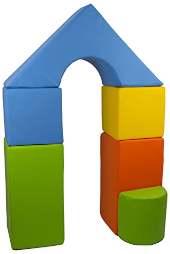 Velinda 6-TLG. Mini-Schloss-Set Groß-Softbausteine Schaumstoffbausteine Riesenbausteine (Farbe: gelb, grün, blau, orange) von Velinda