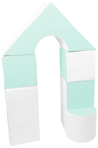 Velinda 6-TLG. Mini-Schloss-Set Groß-Softbausteine Schaumstoffbausteine Riesenbausteine (Farbe: weiß, Mint) von Velinda
