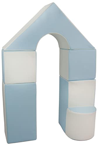 Velinda 6-TLG. Mini-Schloss-Set Groß-Softbausteine Schaumstoffbausteine Riesenbausteine (Farbe: weiß, blau (Pastell)) von Velinda