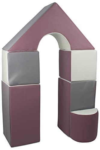 Velinda 6-TLG. Mini-Schloss-Set Groß-Softbausteine Schaumstoffbausteine Riesenbausteine (Farbe: weiß, grau, violett) von Velinda