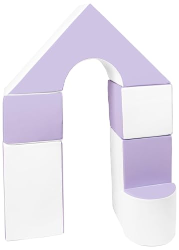 Velinda 6-TLG. Mini-Schloss-Set Groß-Softbausteine Schaumstoffbausteine Riesenbausteine (Farbe: weiß, lila) von Velinda