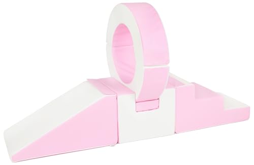 Velinda Hoop-Set Großbausteine Softbausteine Schaumstoffbausteine Softplay Spielbaustein (Farbe: weiß, pink (Pastell)) von Velinda