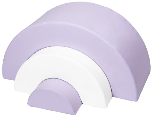 Velinda Mini-Regenbogen-Set Großbausteine Softbausteine XL-Schaumstoffbausteine Softplay (Farbe: weiß, lila) von Velinda