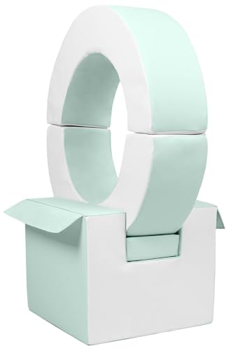 Velinda MiniHoop Großbausteine Softbausteine Schaumstoffbausteine Softplay Spielbaustein (Farbe: weiß, Mint) von Velinda