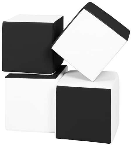 Velinda Würfel-Set 4 Schaumstoffbausteine XXL-Softplay-Bausteine Krippensoftbaustein (Farbe: schwarz - weiß) von Velinda