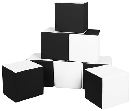 Velinda Würfel-Set 8 Schaumstoffbausteine XXL-Softplay-Bausteine Krippensoftbaustein (Farbe: schwarz - weiß) von Velinda