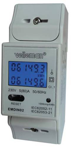 Velleman EMDIN02 Energiekosten-Messgerät von Velleman