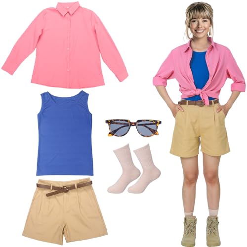 Velmitten 5-teiliges Halloween-Kostüm, Paläontologen-Kostüm, Dinosaurier-Park-Entdecker-Outfit für Erwachsene, Damen, Halloween, Rosa, Blau, Khaki, L Velmitten 5-teiliges Halloween-Kostüm, Paläontologen-Kostüm, Dinosaurier-Park-Entdecker-Outfit für Erwachsene, Damen, Halloween, Rosa, Blau, Khaki, L von Velmitten