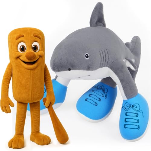 VeloStreamus Tralalero Tralala PlüSchfigur,Lustiges Italian Brainrot PlüSchtier,Weicher Hai Mit Sneakers,Perfekt FüR Kinder & Erwachsene,SammlerstüCk,Kuscheltier FüR Fans. (2PCS-B) von VeloStreamus