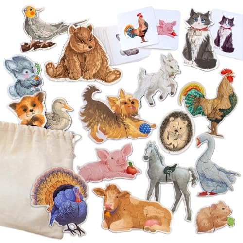 Vemkel Holz Tiere Puzzles für Kleinkinder, Spiele ab 3 Jahren, Holz Puzzle ab 3 Jahre, Jigsaw Puzzle, Lernspiele ab 3 Jahre, Vorschule Spiele — 16 Puzzles Vemkel Holz Tiere Puzzles für Kleinkinder, Spiele ab 3 Jahren, Holz Puzzle ab 3 Jahre, Jigsaw Puzzle, Lernspiele ab 3 Jahre, Vorschule Spiele — 16 Puzzles von Vemkel