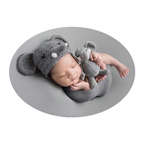 Vemonllas Unisex-Fotografie-Requisiten, Elefantenhut, handgefertigt, für Fotoshooting, Kopfschmuck, Grau Vemonllas Unisex-Fotografie-Requisiten, Elefantenhut, handgefertigt, für Fotoshooting, Kopfschmuck, Grau von Vemonllas