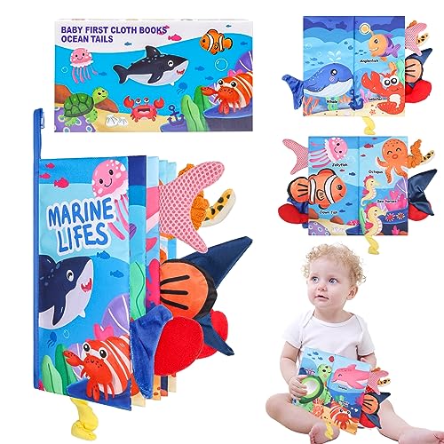 Venditer Baby Spielzeug 0-6 Monat, Baby Bücher Montessori Sensorik Spielzeug für Babys, Kleinkind Spielzeug 0-3 Monate weichen Stoff Buch für Junge Mädchen von Venditer