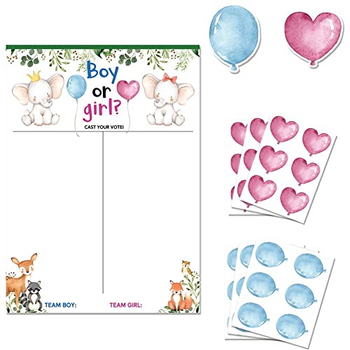 Gender Reveal Games Poster Kit Boy oder Girl Voting Voting Game mit Aufklebern für Baby Shower Party Supplies von Vepoty
