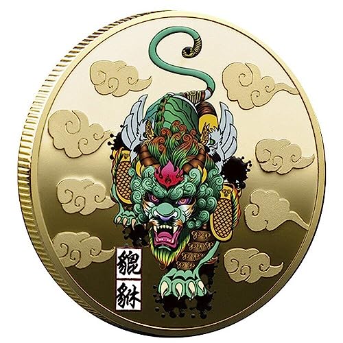 Vepoty Chinesische antike Fabelwesen-Gedenkmünze Sammlerstück Pixiu-Souvenir Münze Reichtum Segen Glücksmünze von Vepoty