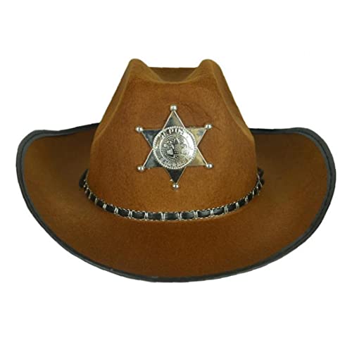 Vepoty Cowboyhut, Brown Rollte Die Cowgirl Cap Unisex Fill Pentagram Hut Für Halloween -Party -Dekoration von Vepoty